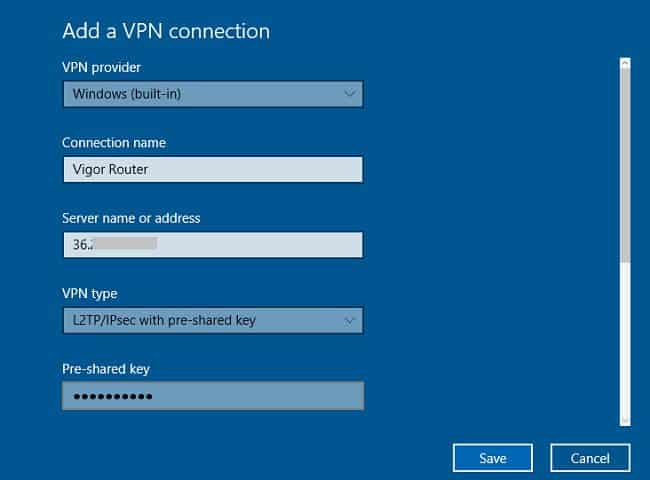 скриншот настроек Windows VPN